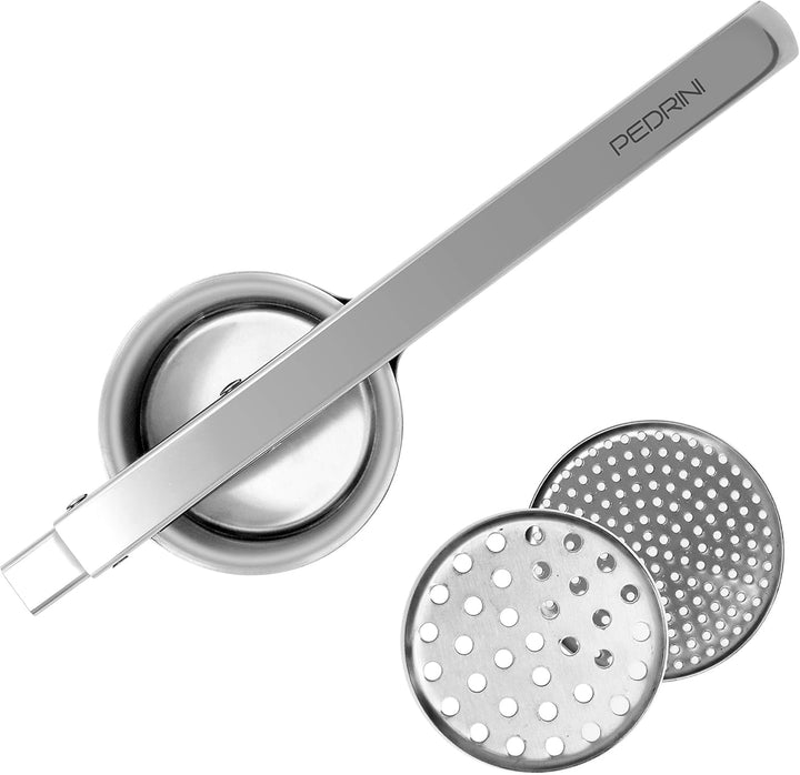 Pedrini 04GD175 Kartoffelstampfer aus Edelstahl, mit 2 austauschbaren Scheiben