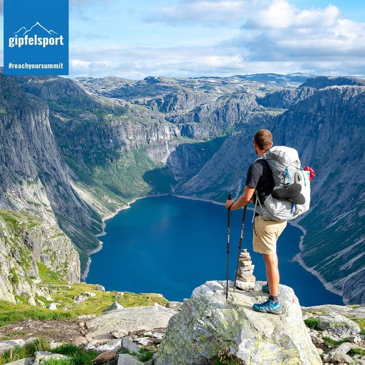 gipfelsport Faltbare Wanderstöcke I Teleskop Trekkingstöcke mit Tasche I Wanderstock, Teleskopstöcke