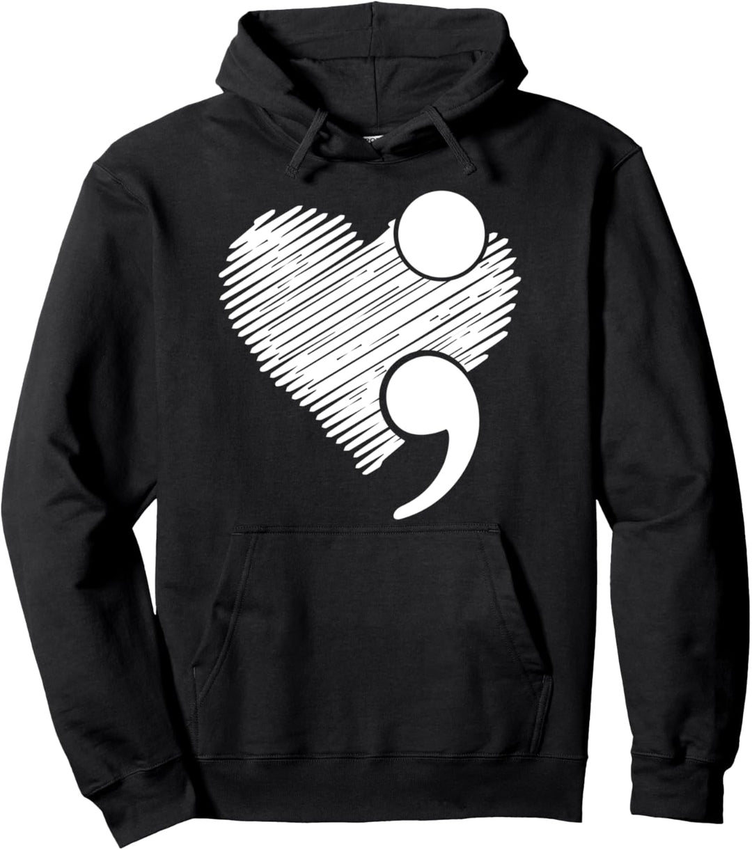 Suicide Awareness - Suicide Prevention Heart Semikolon Geschenk Pullover Hoodie