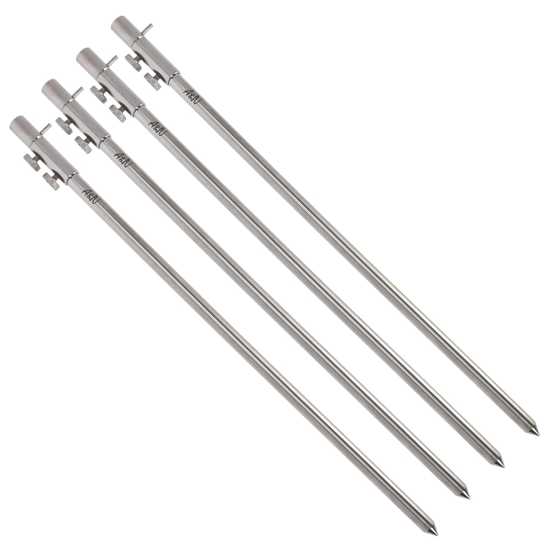 4 Stück Rutenhalter Bankstick Edelstahl Storm Pole 30-120cm 50-90 cm, 50-90 cm
