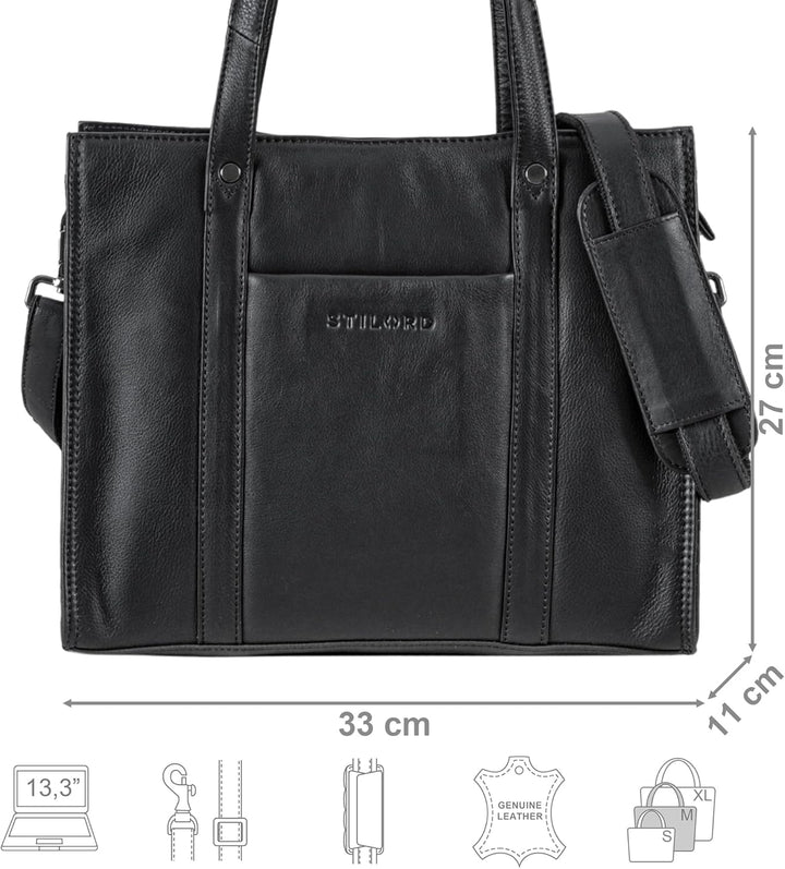 STILORD 'Ariana' Shopper Business Damen Leder Businesstasche Frauen Tote Bag Handtasche Arbeitstasch
