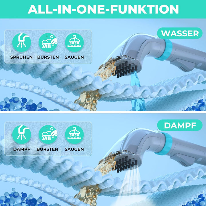 HAUSHOF Waschsauger mit Dampffunktion, StainZapper Vapo Teppichreiniger Polsterreiniger Gerät mit Wa