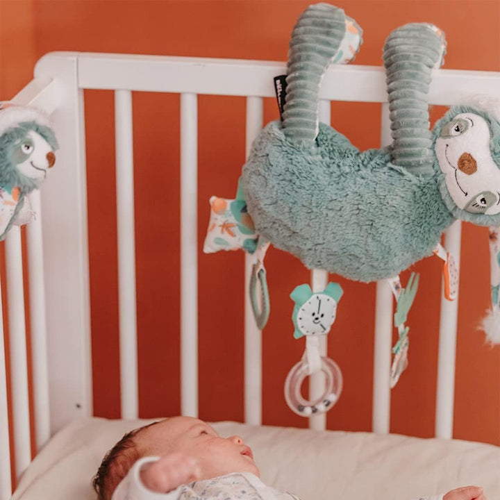 LES DÉGLINGOS - Plüschtier Chillos das Faultier – Grün – Spielzeug für Babys – Geschenkidee – ab Geb