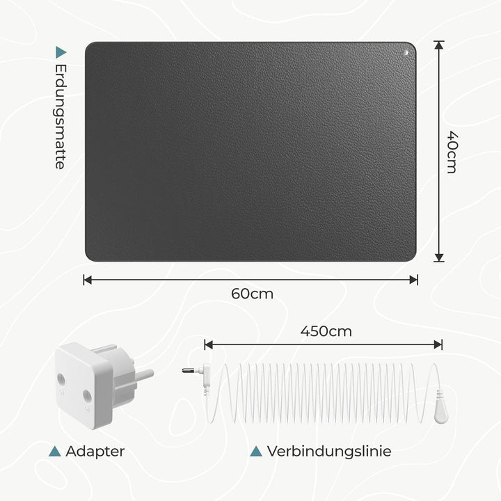 Grounding Mat, Mowend Erdungsmatte 40 x 60 cm, ideal für Fuss,Schlaf,Energie,Schmerzlinderung,Entzün