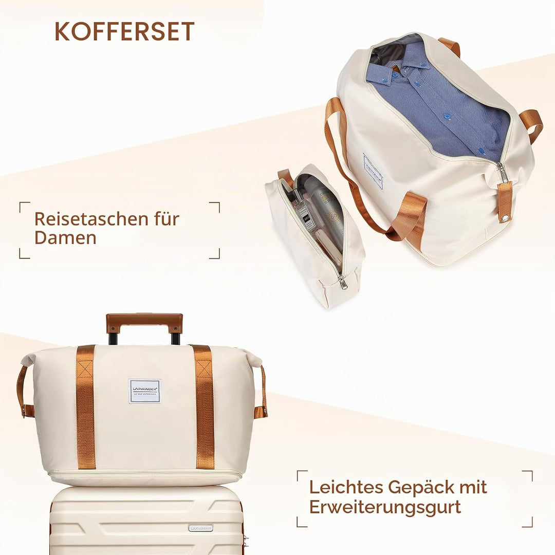 LARVENDER Kofferset 6 Teilig Hartschale Leicht ABS Erweiterbar Reisekoffer Haltbar Handgepäck Sets 4