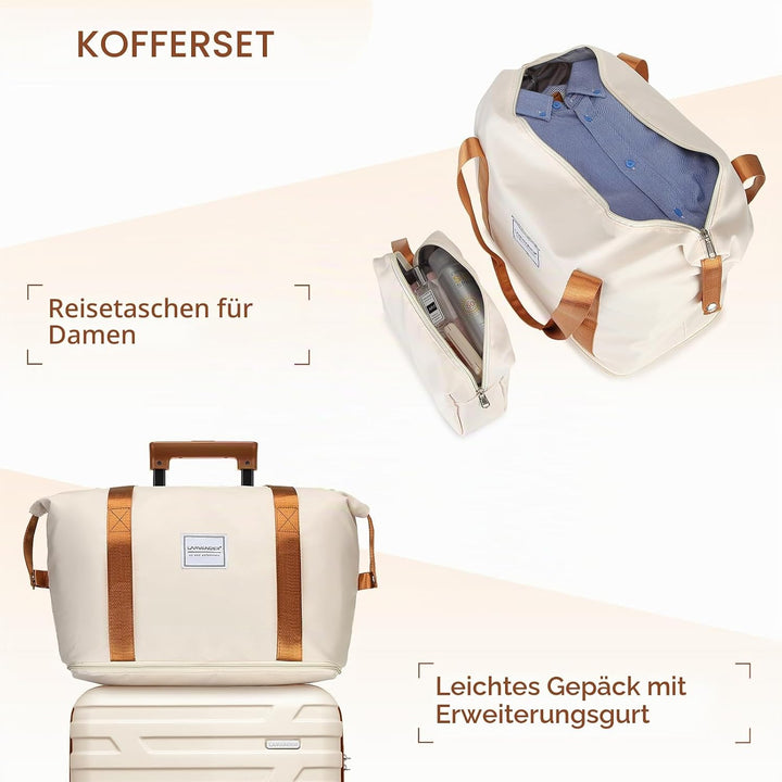 LARVENDER Kofferset 6 Teilig Hartschale Leicht ABS Erweiterbar Reisekoffer Haltbar Handgepäck Sets 4