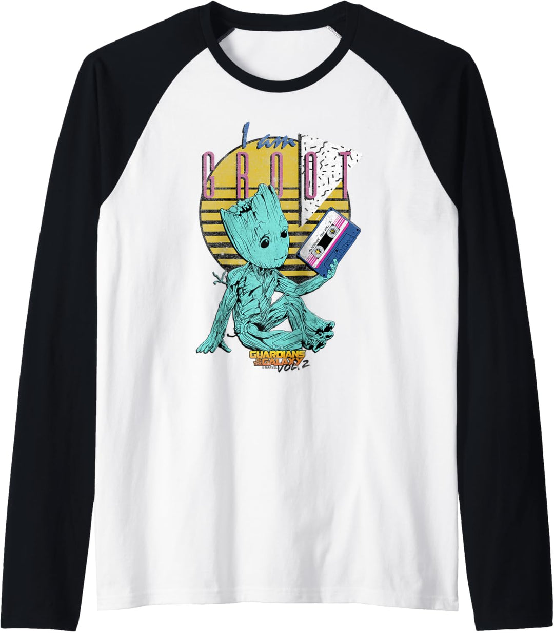 Marvel Guardians Vol. 2 Baby Groot Retro 90's Tape Raglan