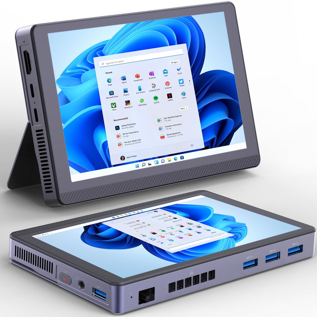 SZBOX Mini PC Computer N200 (Upgrade N100) mit Bildschirm, Tablet Computer Win11 mit LPDDR5 16GB Int