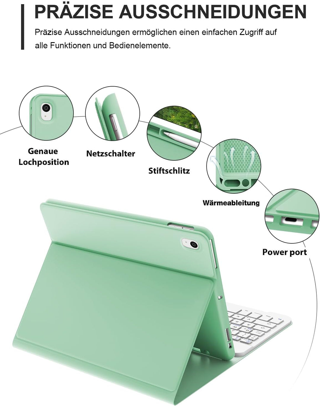IVEOPPE iPad 9 Generation Hülle mit Tastatur,iPad 10.2 Hülle mit Tastatur, iPad Pro 10 5 Zoll Tastat