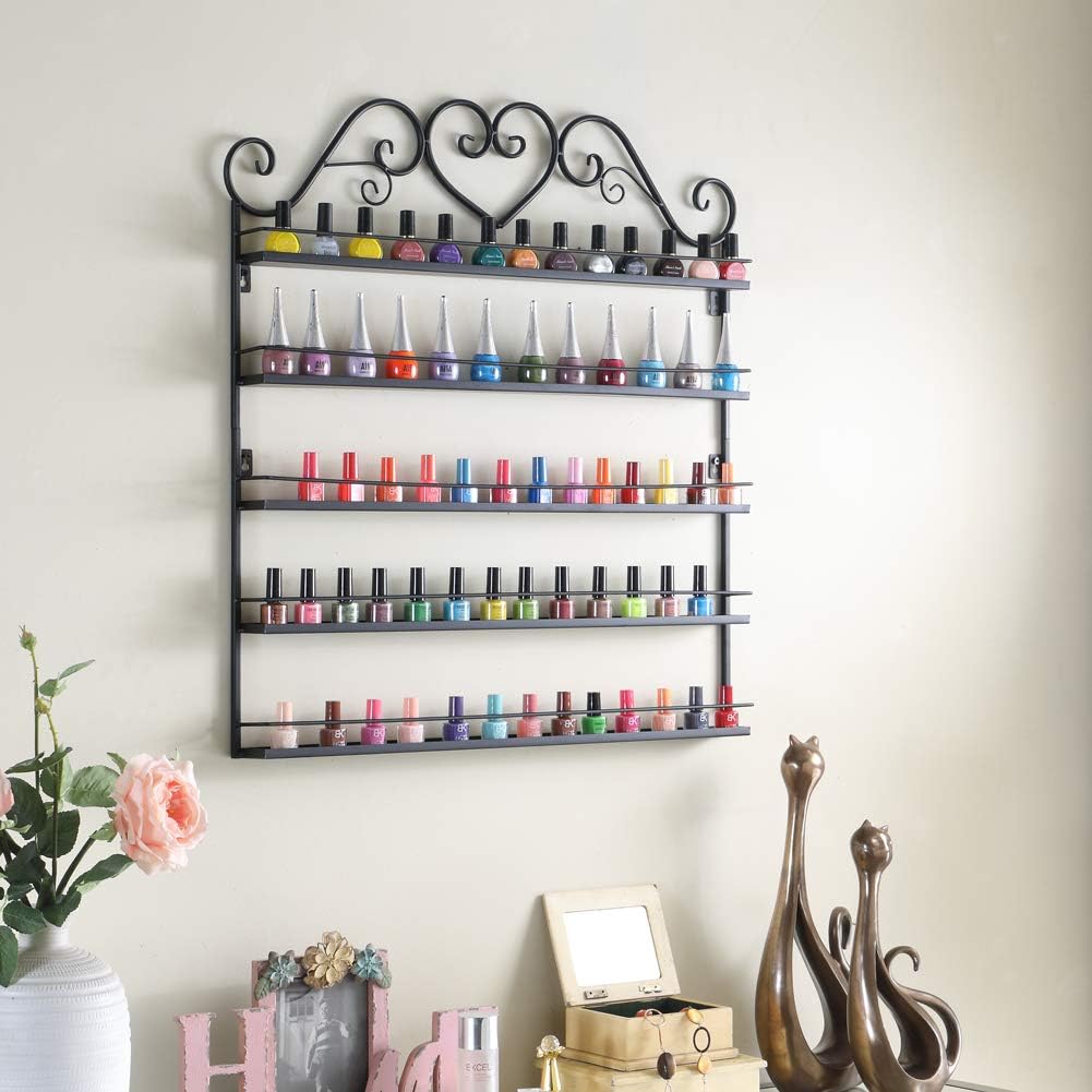 5 Ebenen Metall Nagellack Ständer Kosmetik Organizer 5 Ablagen Wandregal Lippenstiftständer Aufbewah