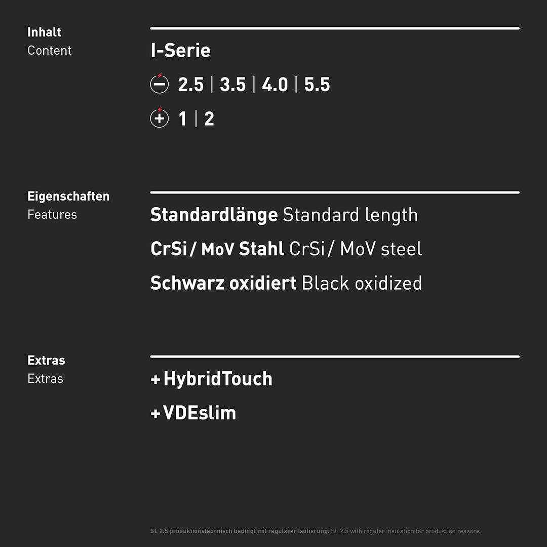 INBUS® 73868 VDE Schraubendreher Set 6tlg, SL2.5–5.5 & PH1–2, mit HybridTouch & VDEslim VDE: 4× SL &