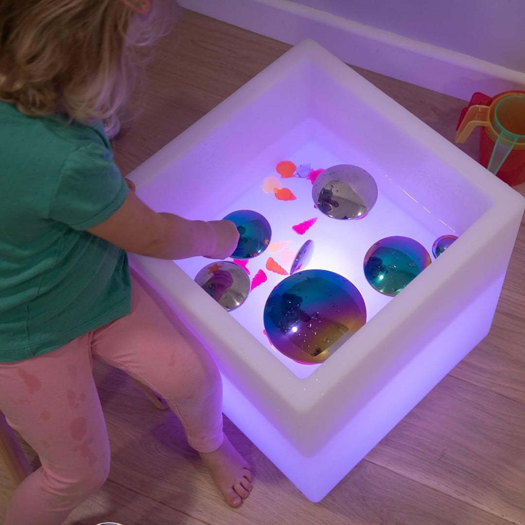 TickiT Sensorischer Stimmungs-Spielwürfel, LED Farbwechsel-Lichttisch, Spiel- und Entdeckerwürfel, A