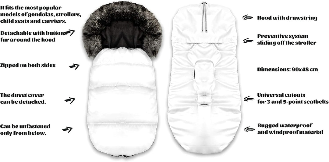 BlueKitty Fusssack, Winterfusssack, Schlafsack, Schlitten, Footmuff, Kinderwagensack, Wasserdicht, W