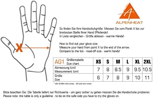 Alpenheat Unisex Handschuhe Fire-Gloveliner  Heated glove liner, Schwarz, XXL, AG1-XXL