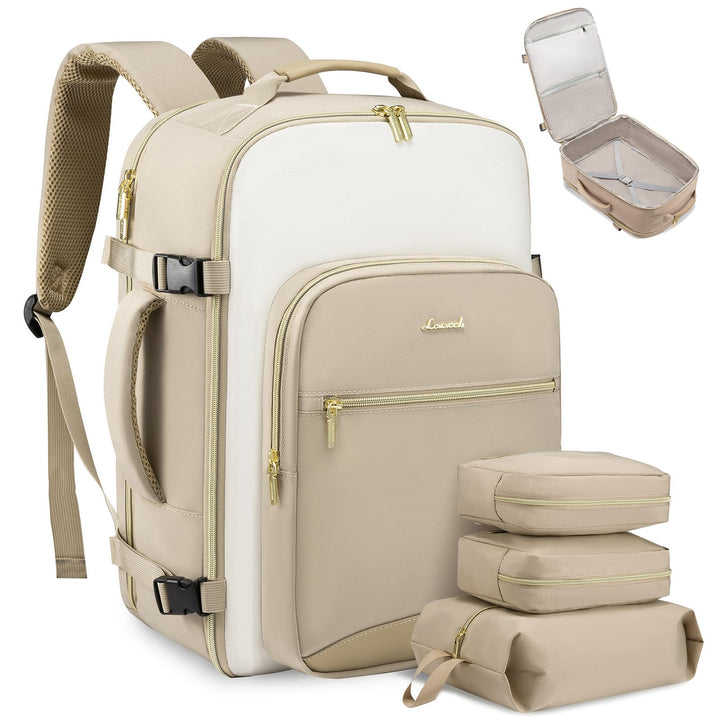 LOVEVOOK Handgepäck Rucksack Flugzeug, Reiserucksack Damen Gross 40L, Herren Wasserdicht Laptop 17 B