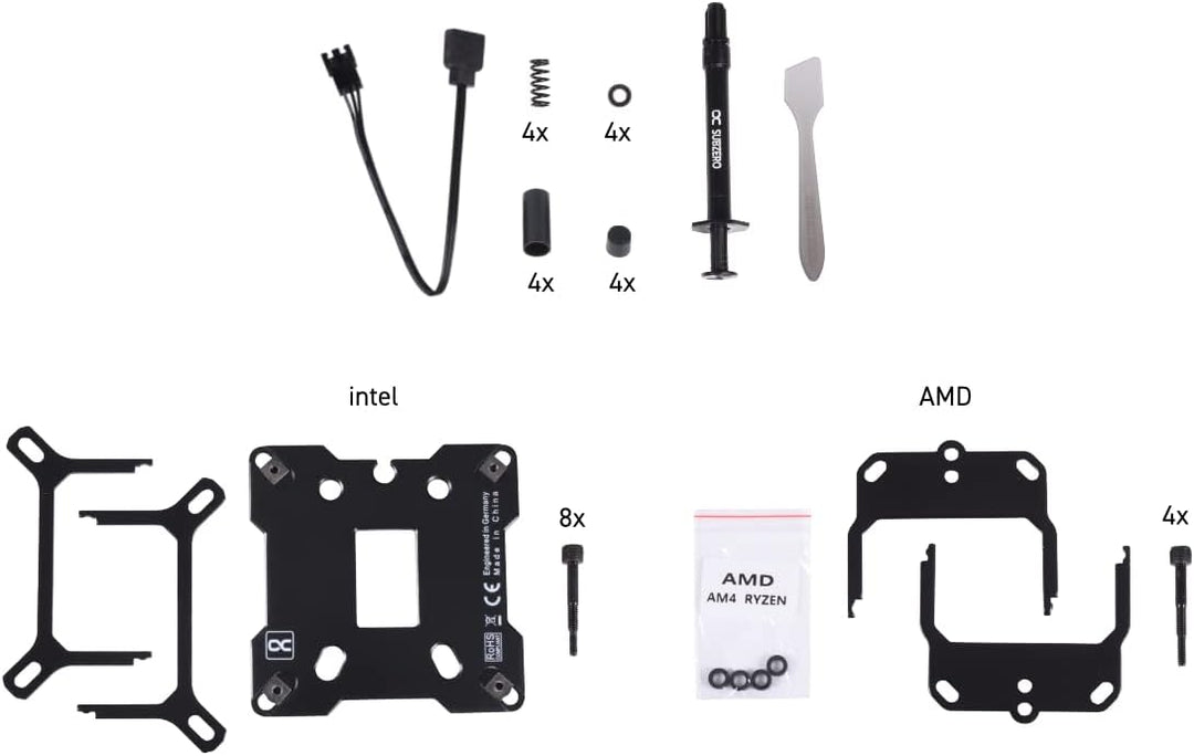Alphacool 13083 Eisblock XPX Aurora Edge - Full Brass Chrome Digital RGB CPU Kühler Wasserkühlung