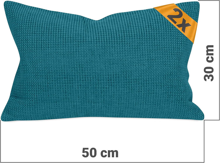 npluseins 2er Pack Kissenhüllen mit Struktur-Muster - Polsteroptik 617.767, 1 Pack (2 Stück) - Kisse