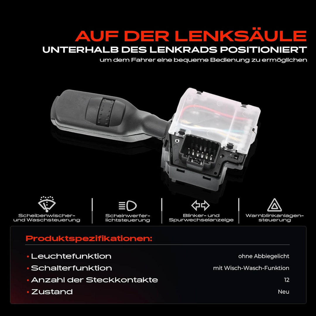 Frankberg Kombischalter Lenkstockschalter Vorne Kompatibel mit Transit FA FB FC FD FS FZ FF FM FN 2.