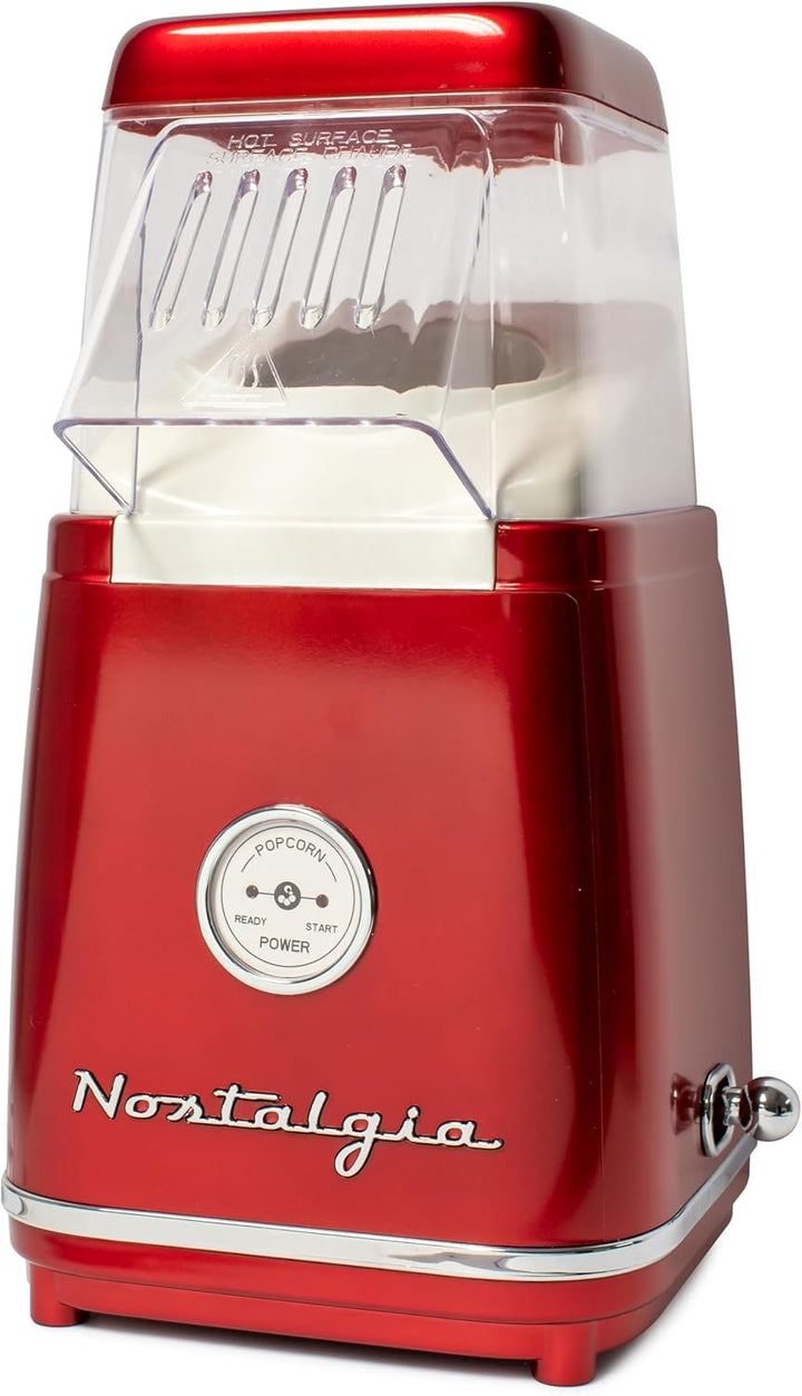 Nostalgia CLHAP12 Klassischer Retro-Heissluft-Popcornbereiter für 85 Gramm Rot, Rot