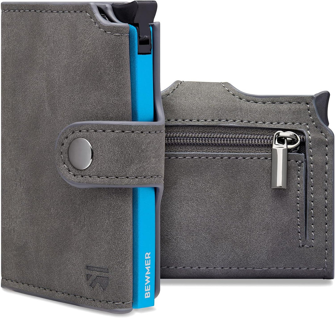 BEWMER 2 Shielded | Herren und Damen Slim Wallet mit RFID-Schutz Anti-Cloning | Kartenetui mit Münzf
