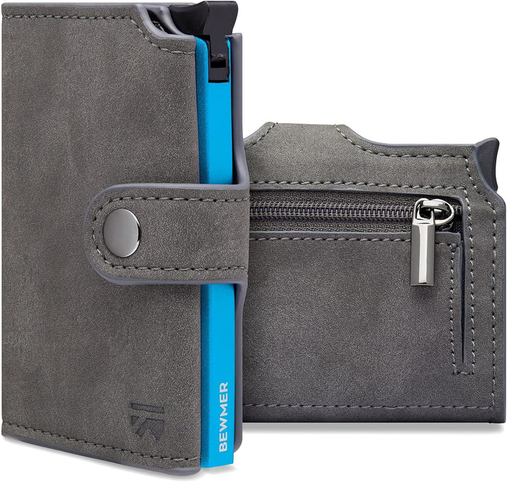 BEWMER 2 Shielded | Herren und Damen Slim Wallet mit RFID-Schutz Anti-Cloning | Kartenetui mit Münzf