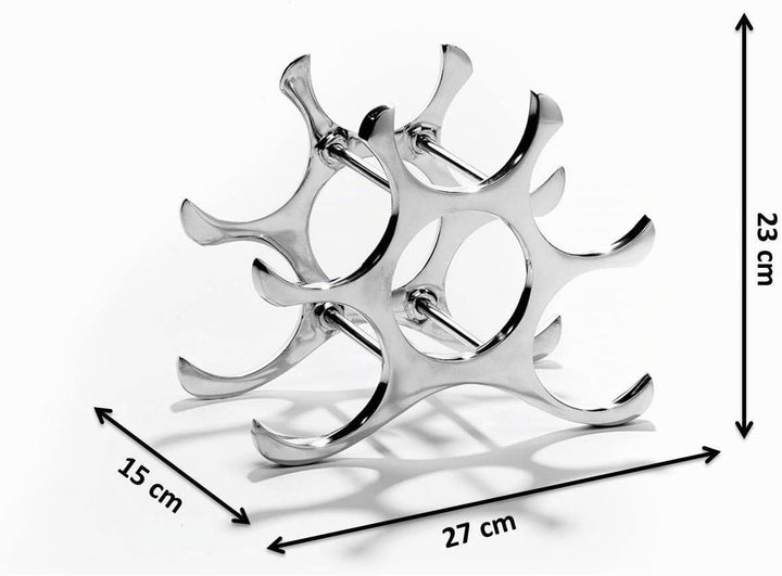 Kobolo Weinregal Flaschenhalter Circle - Metall poliert - Silber - für 6 Flaschen