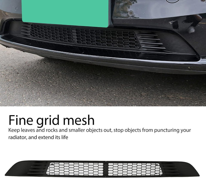 Frontgrill Mesh für Tesla Model Y 2020-2023 2pcs Bright Black Car Front Bumper Vent Grills Replaceme