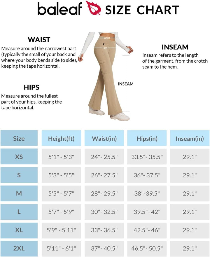 BALEAF Damen Thermo Hose Yogahose Bootcut Leggings Wasserabweisend Crossover Flare Leggings Warm Hig