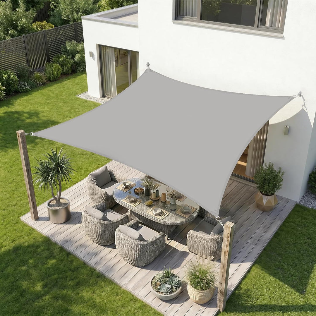 Sekey Sonnensegel Wasserdicht 2x3m Rechteckig mit Edelstahl Befestigungs Kit PES Polyester, Sonnensc
