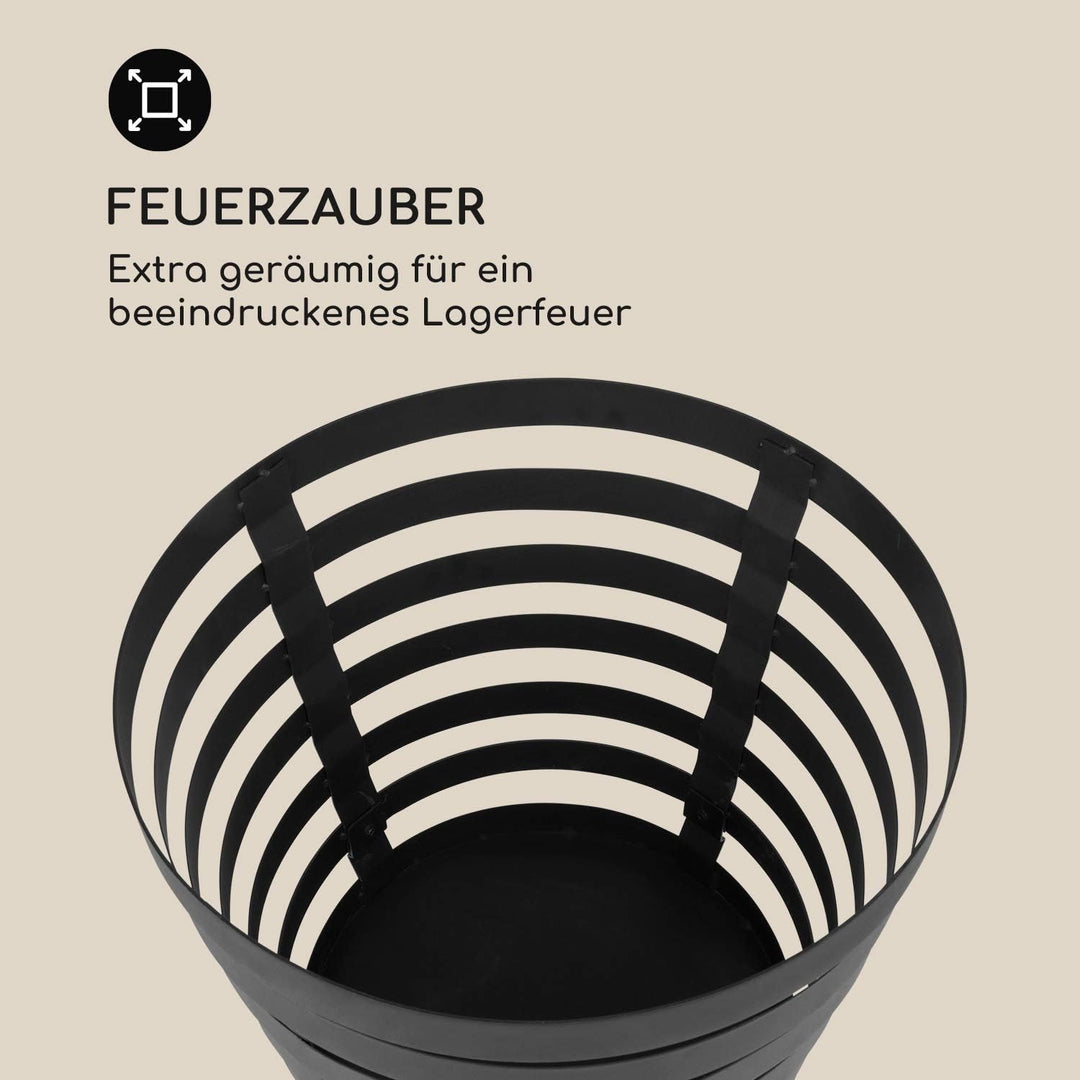 blumfeldt Verus - Feuerkorb aus Stahl, 42 cm Feuerstelle, Stabiler Stand, Feuerschale für den Garten