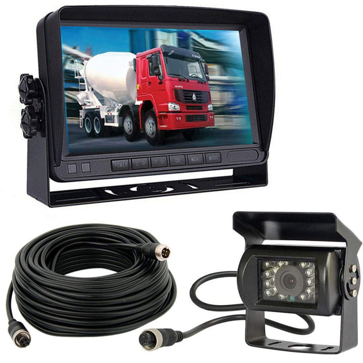 4Pin 17,8cm (7 Zoll) TFT LCD HD Farbmonitor mit Sonnenschutz-Halterung, wasserdicht 18LED Nachtsicht
