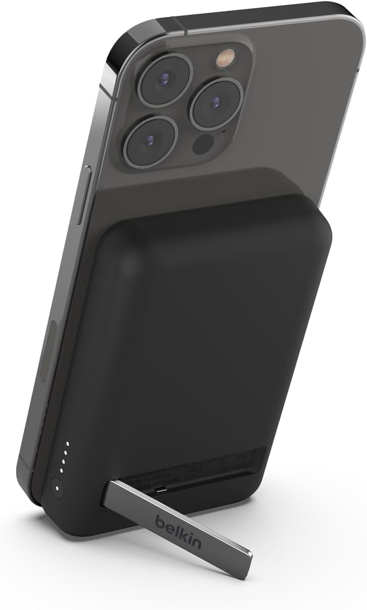 Belkin magnetische 5000-mAh-Powerbank, externer Handy-Akku, kompatibel mit MagSafe, mit Passthrough-