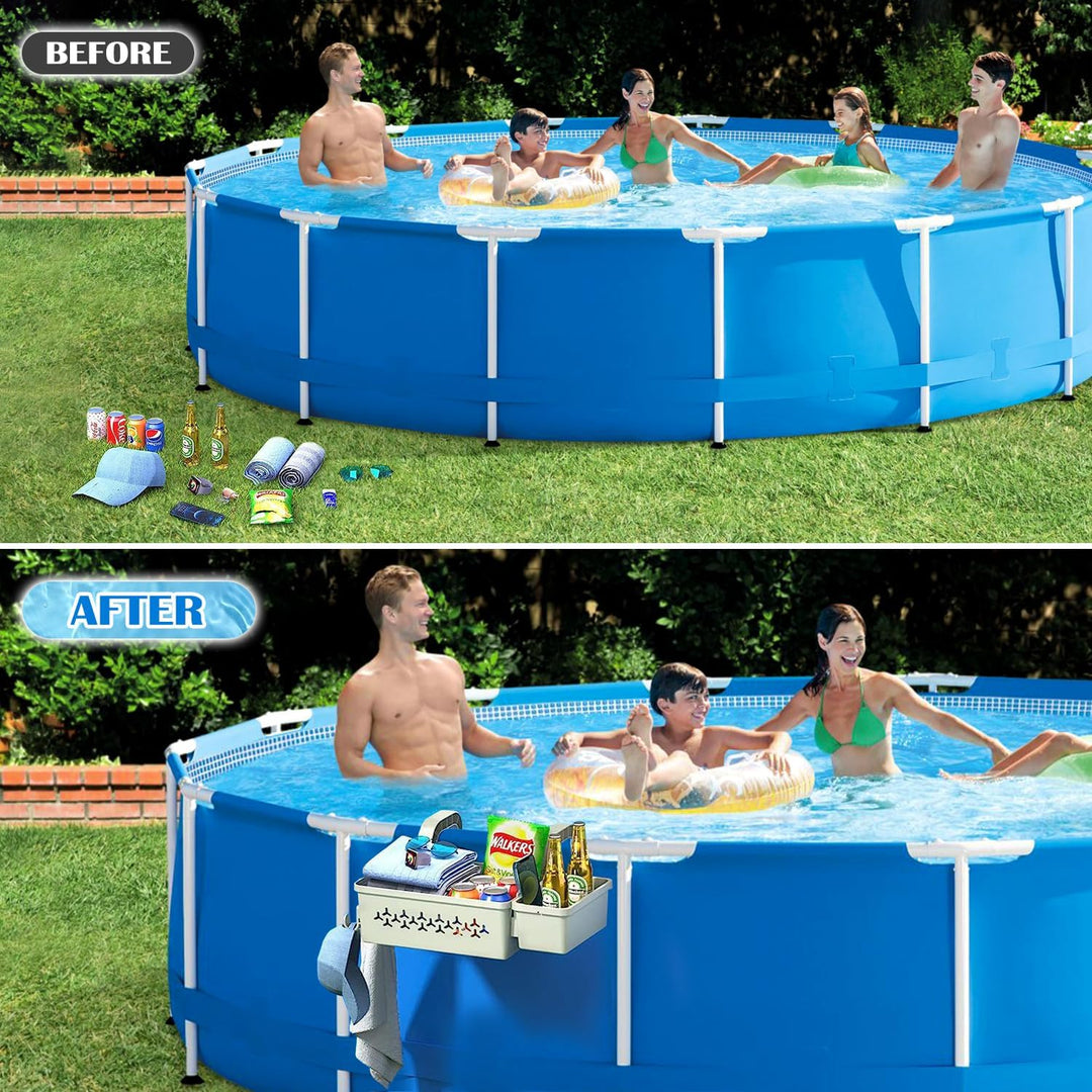 AROMUJOY Pool Aufbewahrungskorb, Hängender Pool Seitenkorb, Multifunktionaler Pool Korb & Pool Geträ