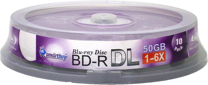 Smart Buy 10 Stück Bd-r DL 50 GB 6x Blu-ray Double Layer Recordable Disc Blank Logo Daten Video Medi