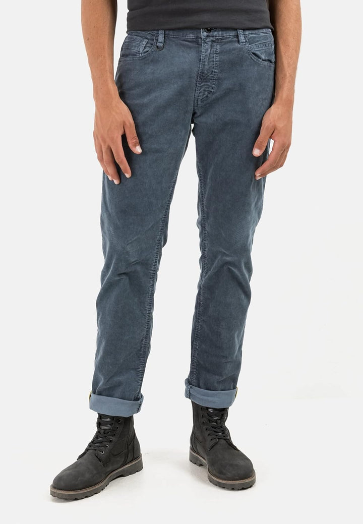 camel active Herren Regular Fit 5-Pocket Hose 42W / 34L Blau, 42W / 34L Blau