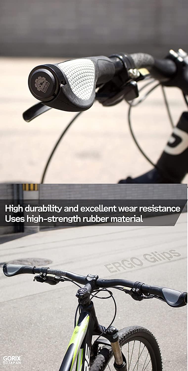 GORIX Ergo-Griffe für Fahrradlenker, für MTB, GX-D2 Schwarz, Schwarz