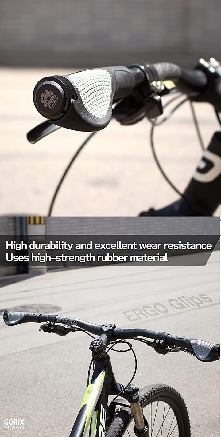 GORIX Ergo-Griffe für Fahrradlenker, für MTB, GX-D2 Schwarz, Schwarz