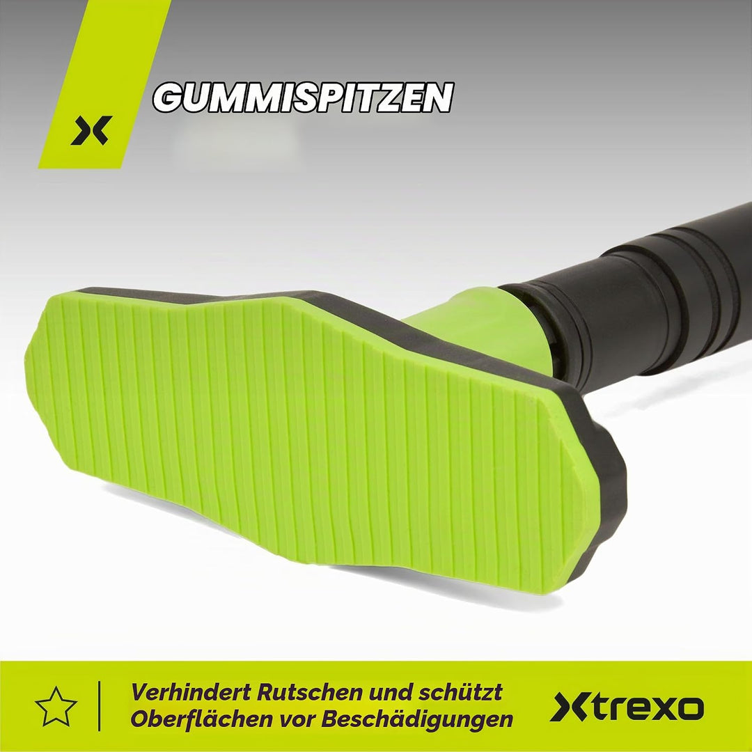 TREXO Klimmzugstange, verstellbare Länge 70–96 cm, grau Aus Stahl Max. Belastung bis 150 kg für Klim