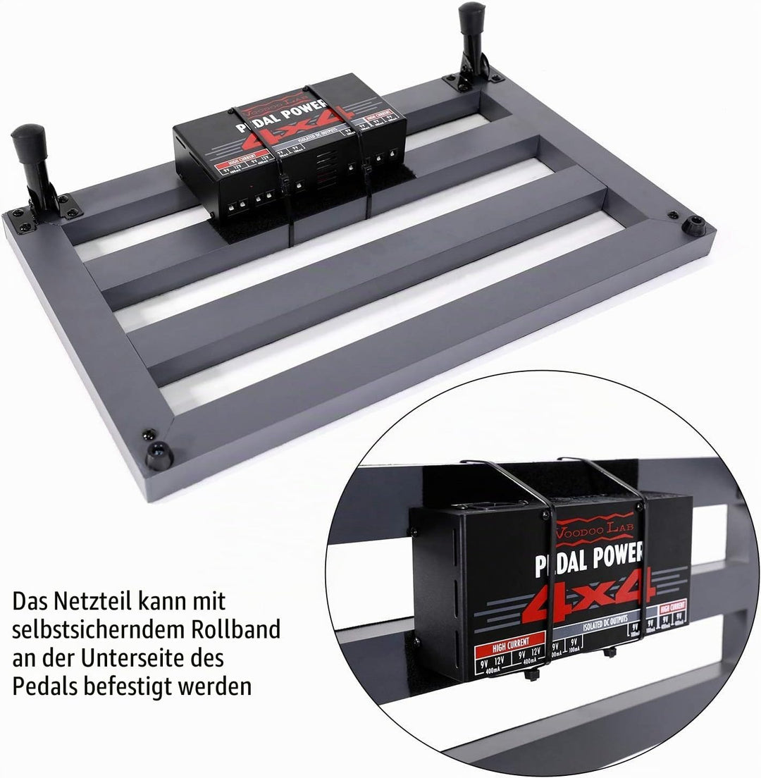 Ghost Fire SPL-03 Gitarren-Pedalboard, Aluminiumlegierung, 600 g, superleicht, 42 x 30 cm, mit Trage