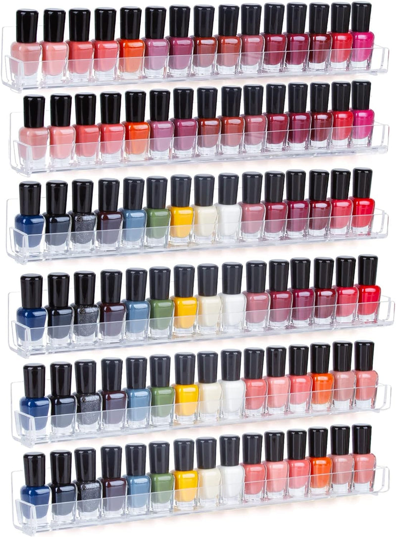 AMEITECH Nagellack-Halter aus Acryl, transparent, Wandmontage, für 90 Flaschen, Nagellack-Organizer