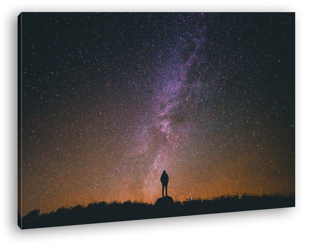 deyoli berührender Sternenhimmel Format: 100x70 als Leinwand, Motiv fertig gerahmt auf Echtholzrahme