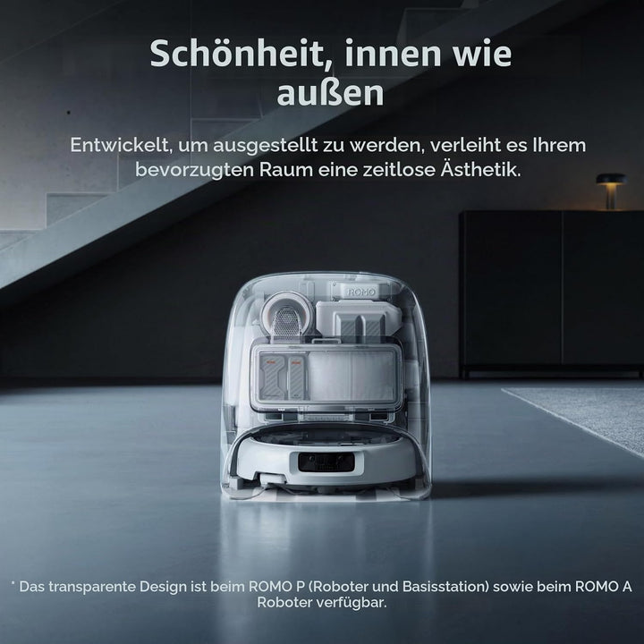 DJI ROMO P mit Wischmopp, Saugroboter mit Wischfunktion, 25.000 Pa Saugkraft, Hinderniserkennung auf