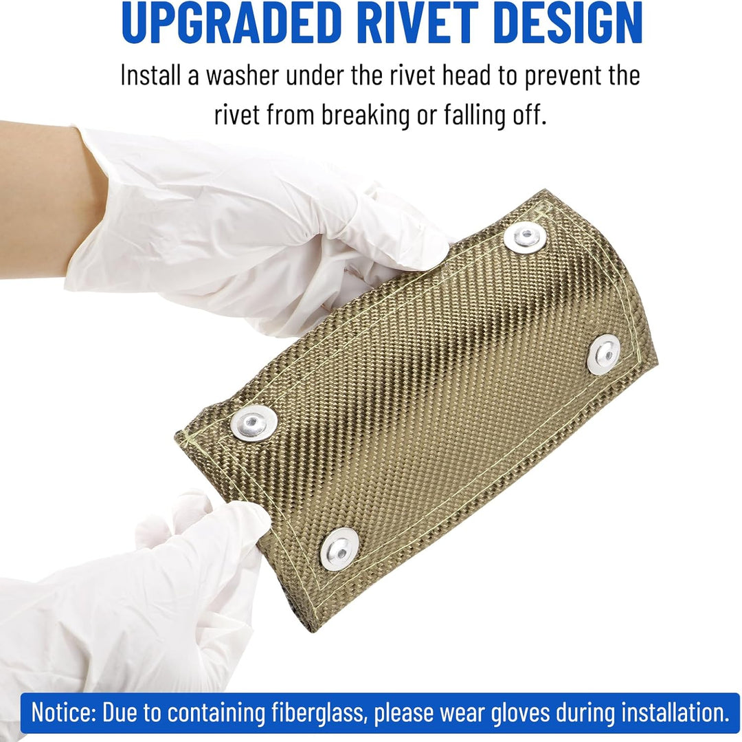 Hitzeschutzband Auspuff, Hitzeschutzmatte 20 x 10 cm Titanium Auspuffband Hitzeschild, mit Schlauchk