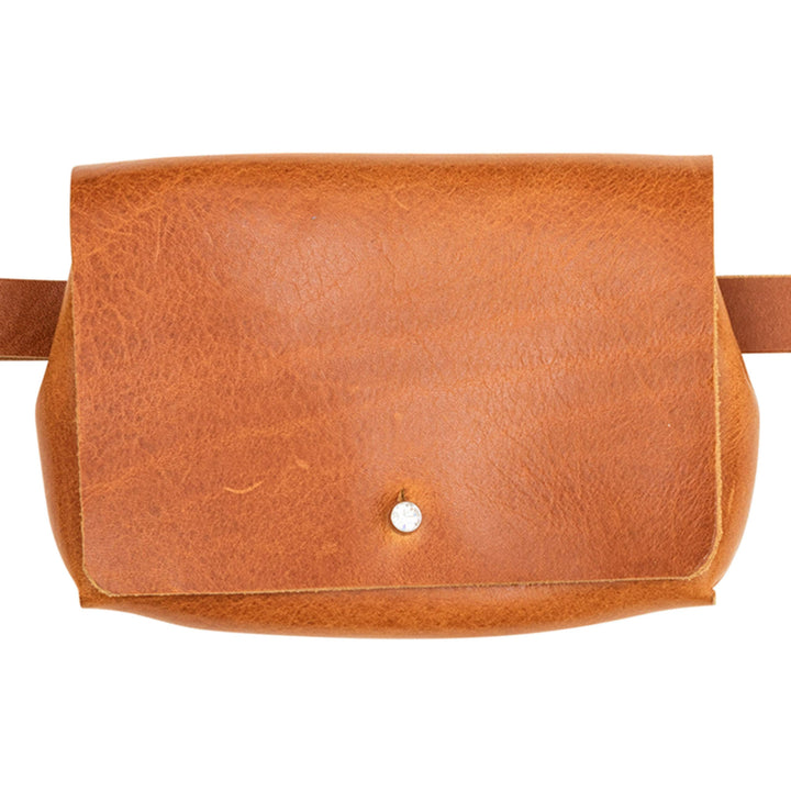 Luca Kayz Gürteltasche Ella CALVADOS Strass-Verschluss Cognac, Cognac