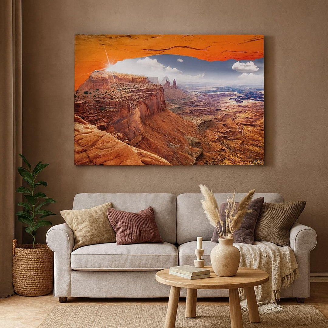Bilder auf Leinwand 100x70cm Leinwandbild Amerika arizona schlucht geologie Gross Wanddeko Bild Schl