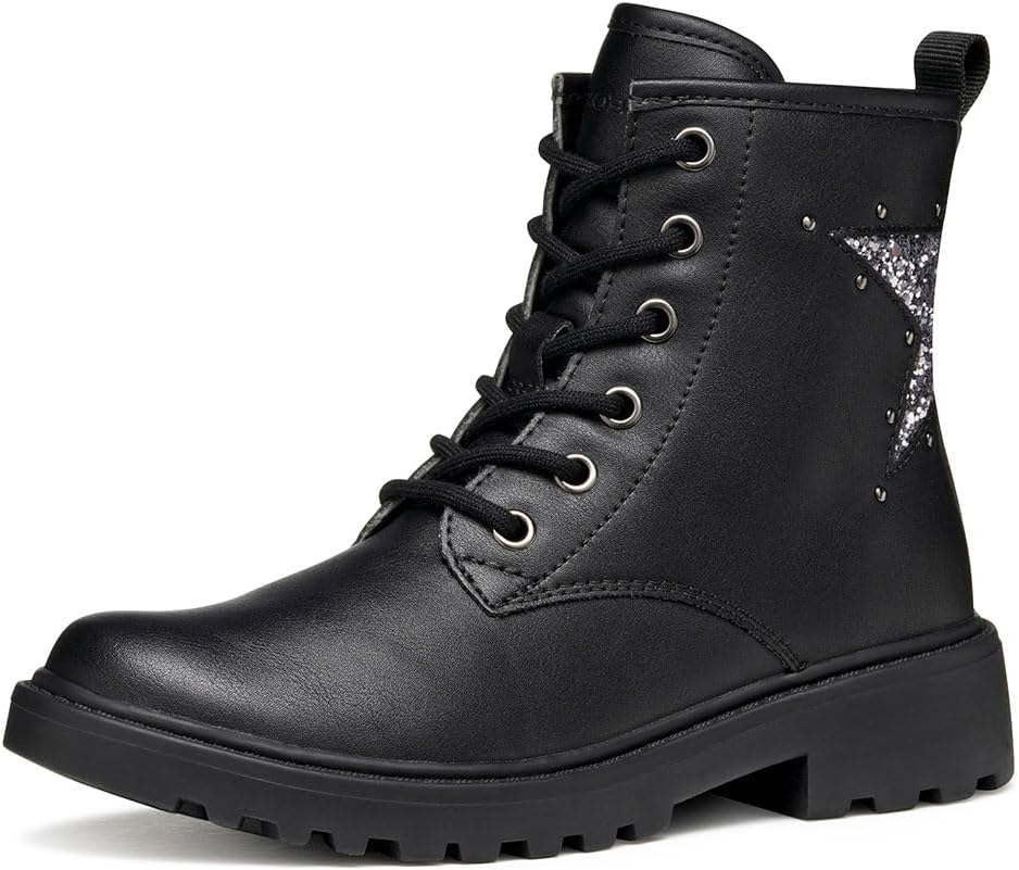 Geox Mädchen J Casey Girl Ankle Boot 32 EU Black Gun, 32 EU Black Gun