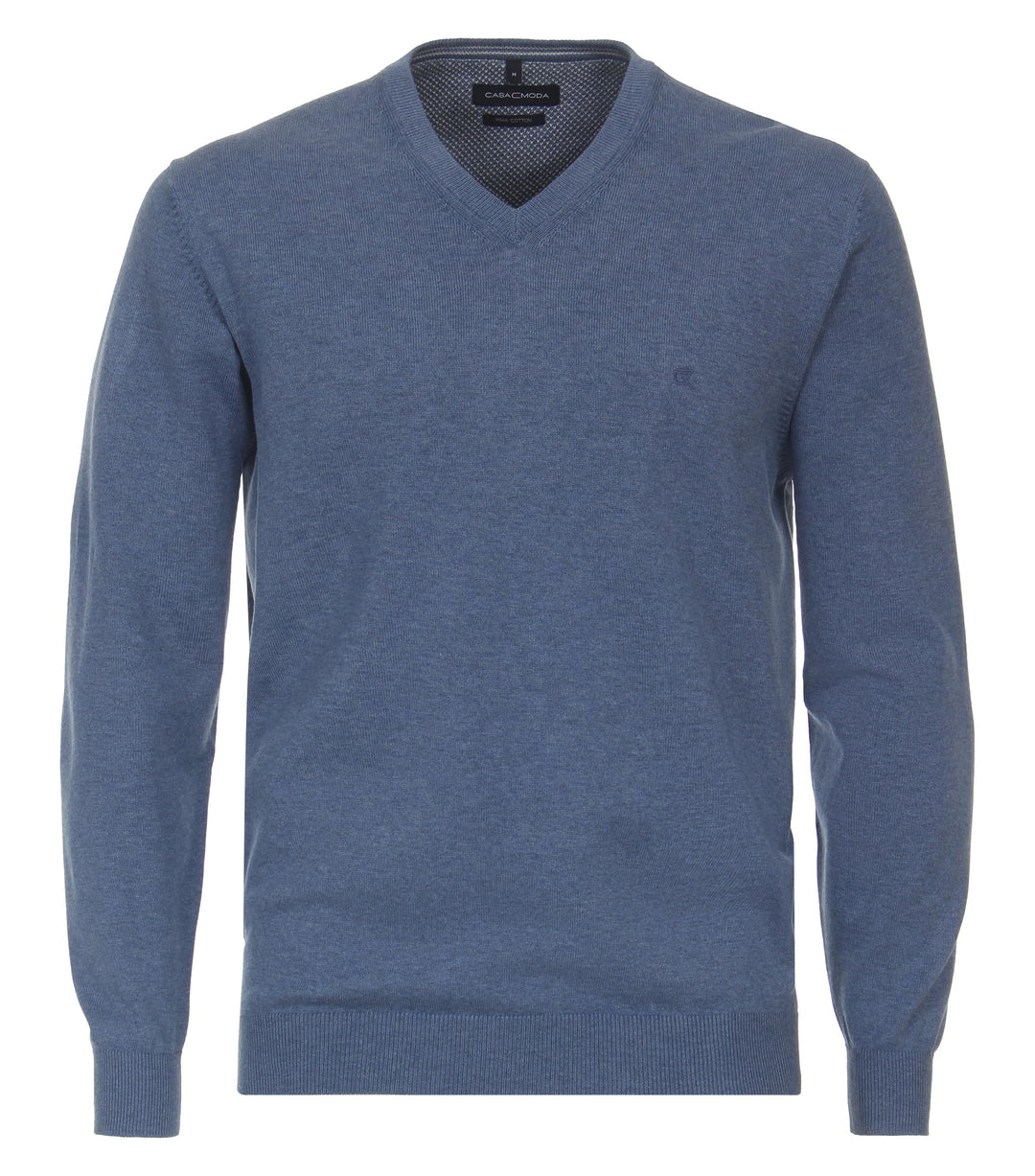 CASAMODA Herren Pullover mit V-Ausschnitt unifarben Elastischer Bund L 199 Aqua Bis Petrol, L 199 Aq