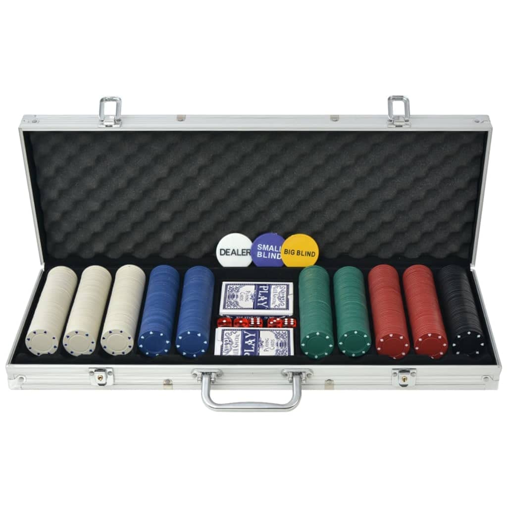 vidaXL Pokerspiel mit 500 Chips aus Aluminium 1, 1