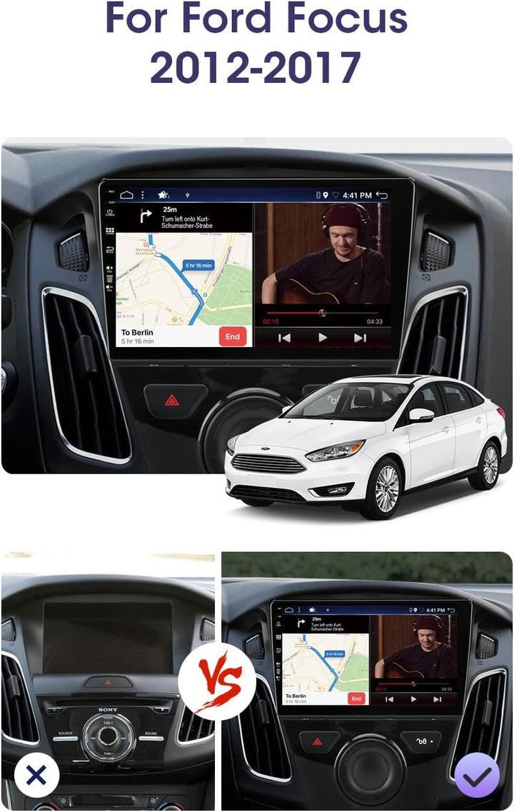 PX6 Autoradio Android 12 Passt für Ford Focus (2012-2017) - 4G+64G - Rückfahrkamera + Canbus - IPS 9