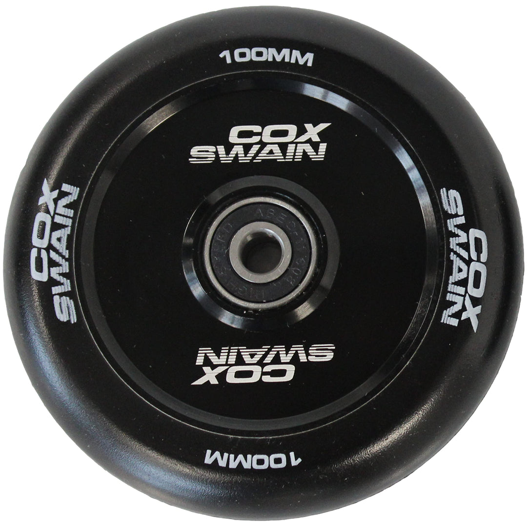 Cox Swain 2 STK. X-385 High End 100mm Stunt Scooter Rollen Alu Core - ABEC 11 Lager, Black/Black Hol